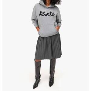 NEW CLARE V. liberte fleece hoodie in grey melange